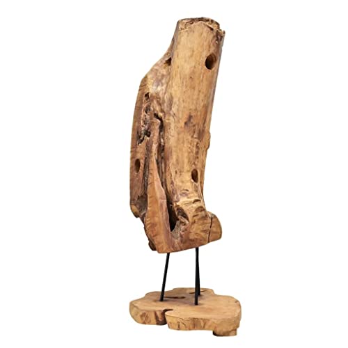 Soporte para 8 botellas de vino de madera de teca sólida miniatura 7