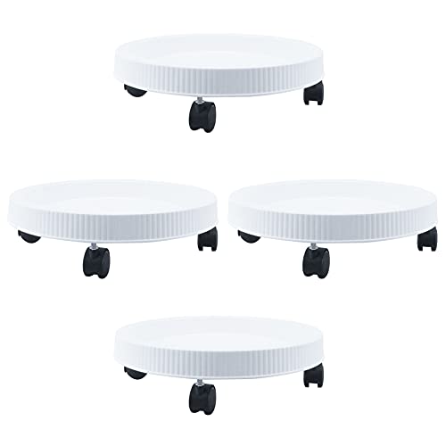 Finderomend Plant Stand With Wheels,12.5 Inch White Resin Plant Dolly Plant Caddy Pack Of 4,Rolling Plant Stand For Indoor Outdoor,Movable Planter Stand Plant Rack On Rollers Trolley Casters #TOP6