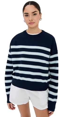 LE BOP Women's Striped Boxy Pullover