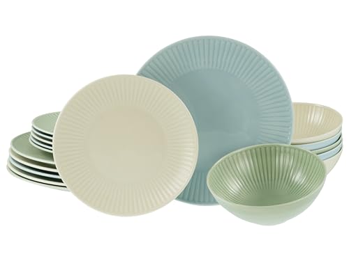 CreaTable, 24035, Serie Valencia Pastell, 18-teiliges Geschirrset für...