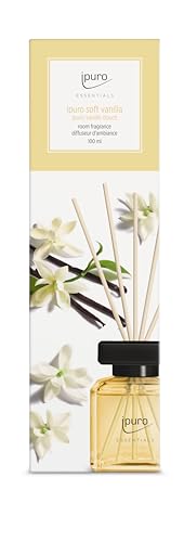 ipuro - Essentials Raumduft Soft Vanilla 100ml | Raumerfrischer mit Vanille, Sandelholz, Lakritz, Pfirsichblüte & Karamell Duft Aroma | Diffuser mit Stäbchen | Lufterfrischer für die Wohnung 6