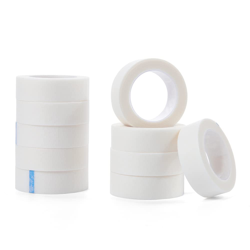 Lunamoon 10 Rollen Wimpern Tape Wimpernverlängerung Band Wimpern Klebeband Isolations Micropore Lash Tape Wimpernband für Wimpernverlängerung (White10)