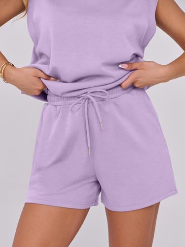 Image of ANRABESS Two Piece Sets for Women 2026 Summer Short Lounge Set Casual Beach Vacation Outfits Spring Sweatsuits Tracksuit