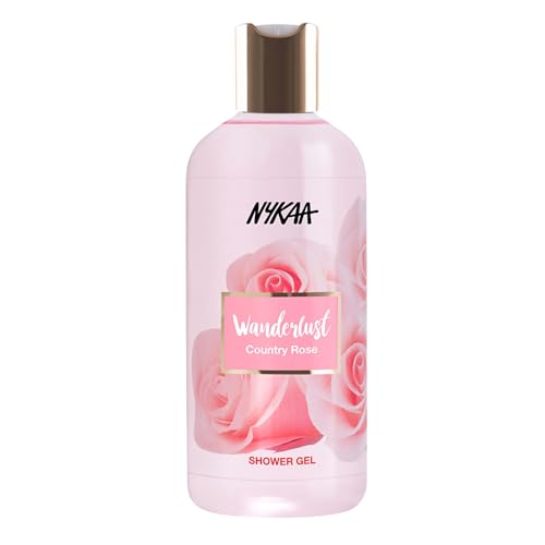 Wanderlust Country Rose Shower Gel, 300 ml| Nourishes & Hydrates| Gentle Cleanser| Floral Fragrance of Country Rose |Enriched With Aloe Vera| Paraben-Free, Vegan Formula| Suitable for All Skin Types