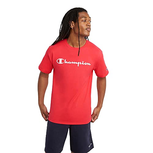 T-Shirt Homme Champion Coupe Droite Confortable Anti-Déformation avec Sérigraphie