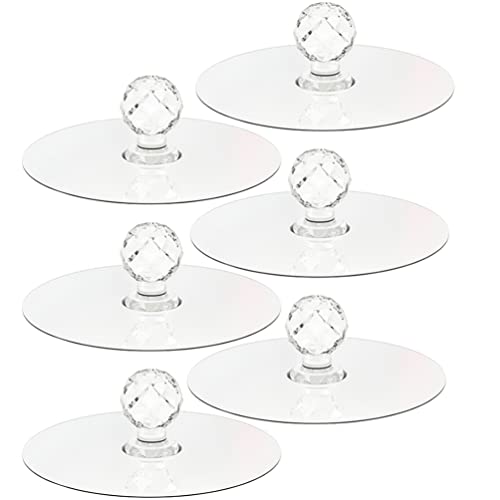 TOPBATHY Juego de 6 pomos redondos de cristal para armario, ganchos de pared, ganchos de acrílico para puerta de armario, tiradores de tiradores para el hogar, oficina, dormitorio, cuarto de baño Cover