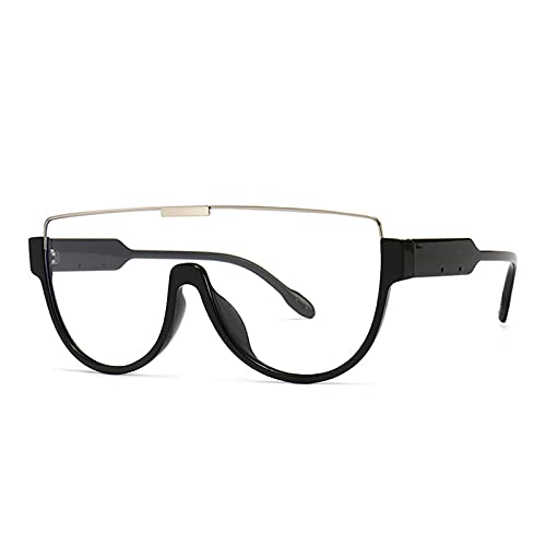 Image of Oversized Sunglasses Women Men Luxury Big Frame Mask Glasses Goggle Flat Top Clear Eye Protection Glasses Shade UV400