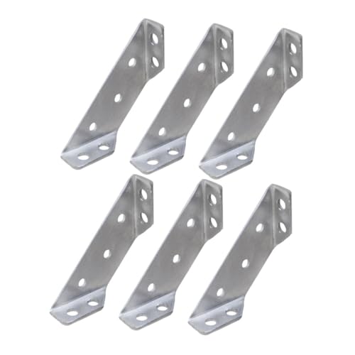 CIYODO 6pcs Corner Connectors for Wood Angle Brackets Furniture Corner Connectors Silver Stainless Steel Braces Brackets