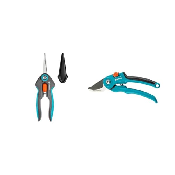 Gardena FreshCut: Ernteschere aus rostfreiem Edelstahl zum präzisen Ernten von Kräutern, Beeren oder Schnittblumen, 47 mm Klinge, ergonomischer Griff, inkl. Sicherheitskappe (12212-20)