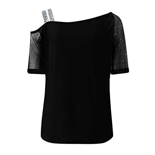 Blusa feminina estampada verão outono manga curta ombro frio blusa de algodão camiseta para meninas