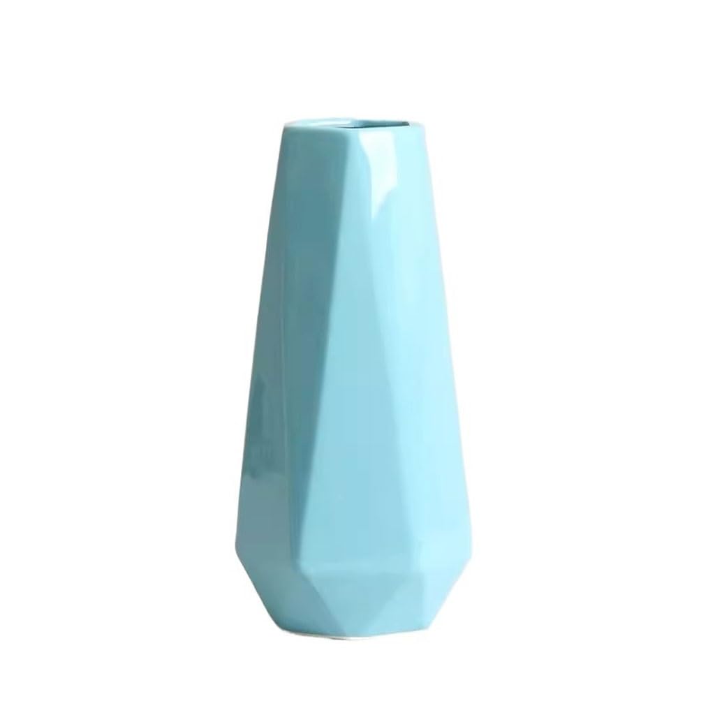 Vaso Vaso in ceramica nordica Vaso for fiori secchi idroponico bianco da soggiorno Decorazione semplice da tavolo Vaso In Ceramica(Blue,M)