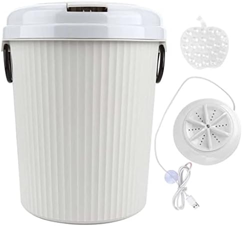 HGVVNM Washing Machines Mini Portable Desktop Laundry Washer Ultrasonic Clothes Washing Machine 8L Powered Turbines Designed Spiral Water Flushing Drying Washing Machine (Color : White, Size : 8l)