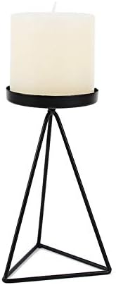 Candleholders Nordic Style Wrought Iron Geometric Candle Holder Triangle Candlestick Decor(Black,Medium)