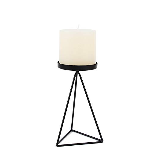 Bougeoirs géométriques en fer forgé noir M chandelier triangulaire YZCIS