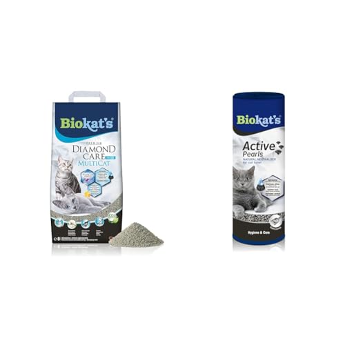 Biokat's Diamond Care MultiCat Fresh Katzenstreu mit Duft & Active Pearls - Streuzusatz mit Aktivkohle verbessert Geruchsbindung und Saugfähigkeit der Katzenstreu - 1 Dose (1 x 700 ml)