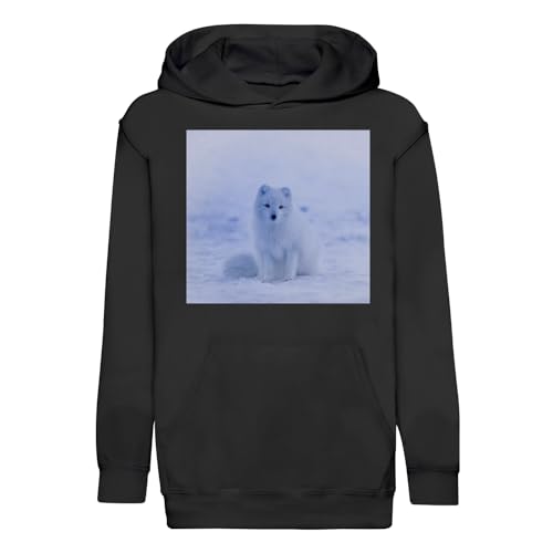 Sweat à capuche enfant renard polaire blanc imprimé premium