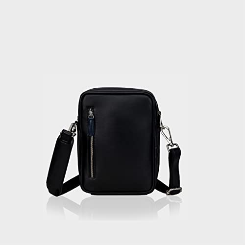 Image of Smith & Blake - Cross Body Bag - Shoulder Messenger Bag - Black Premium Leatherette - Multiple Pockets - 1 Year Warranty - Linea