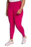 Ulla Popken Damen große Größen Übergrößen Plus Size Sportleggings, schnelltrocknend, hochelastisch Magenta 62+ 811409810-62+