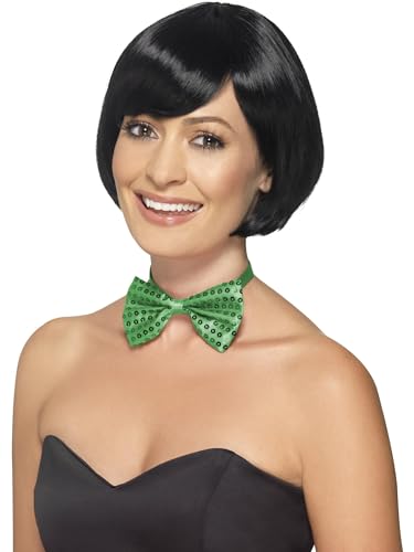 Smiffys Sequin Bow Tie, Green , Party & Carnival Fancy Dress, Comedy Dress Up Accessories