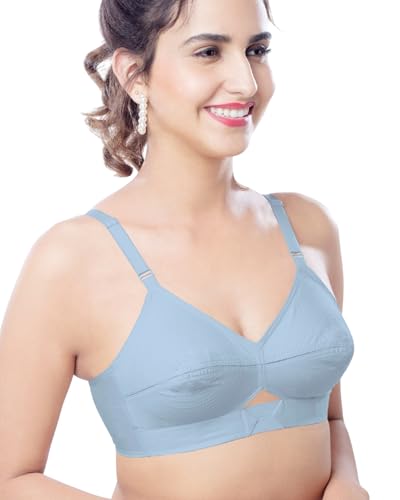 Image of Brida Kavya Xtra Soft Cotton Round Stitch Bra for Women | Full Coverage | Non-Padded | Wireless | Double Layer Support | Heavy Bust | Combo Pack | Colours May Vary