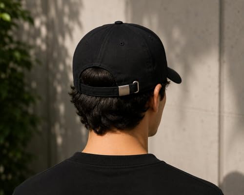 Image of SELLORIA Brand A Unisex Baseball Cap Comfortable Adjustable Cap with Stylish Design Sports caps for Men, Caps Branded with Adjustable Strap Black