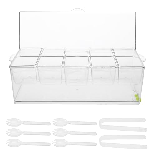 Plateau de service réfrigéré à 5 compartiments avec couvercle protecteur - 2