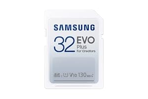 Samsung EVO Plus SD-Karte, 32 GB, SDXC UHS-I U1, Full HD, 130 MB/s Lesen, Speicherkarte für Spiegelreflexkameras und Systemkameras, MB-SC32K/EU