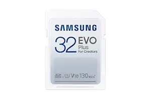 Samsung EVO Plus 32GB, SDHC, UHS-I, U1, Upto 130MB/s, FHD, Memory Card (MB-SC32K) at Rs. 419