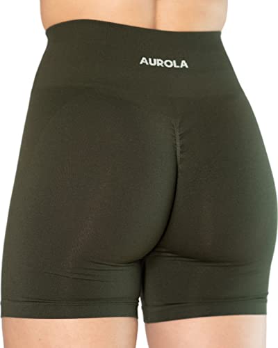 AUROLA Intensify Workout Shorts for Women Seamless Scrunch Short Gym Yoga Running Sport Active Exercise Fitness Shorts(S,Cypress)