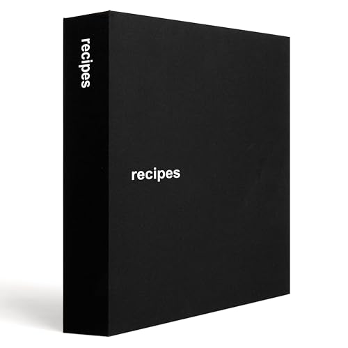 Slowtempo Recipe Binder 8.5x11 Minimalist Linen Cookbook Organizer with 50 Sheet Protectors Refillable 3 Ring Recipe Book for Modern Kitchens