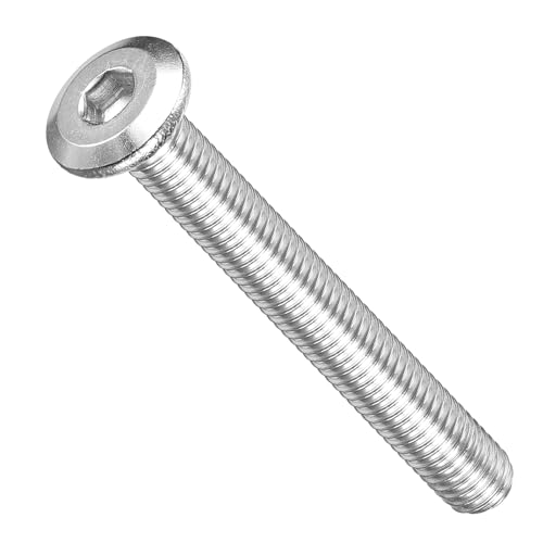 Image of METALLIXITY Flat Head Hex Socket Cap Screws Bolts(M5-0.8x40) 30Pcs, 304 Stainless Steel Hex Socket Furniture Bolts Screws - for Furniture Woodworking Project, Silver Tone