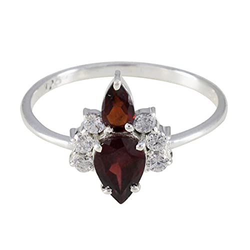 Bague en grenat naturel en argent 925 cadeau idéal pour femme