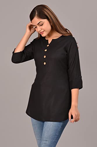 Image of Women's Rayon Straight Solid Casual Top /Kurta