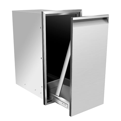 Cajón de Basura Extraíble Acero Inoxidable 14 x 27 x 20 pulg