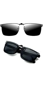 Quesuc 2 Pièces Clip Lunettes De Soleil Polarisées, Relevable