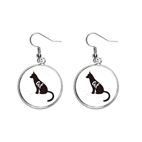 Pendientes de gato para diario joyas de plata de ley con diseño animal elegante