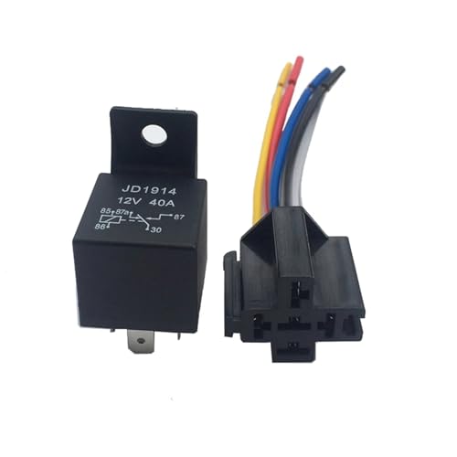 Relé automotriz 12V 40A de 5 pines con enchufe y cables para coche y camión 2