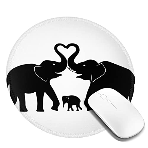 Tapis de souris rond éléphants de haute qualité et durable