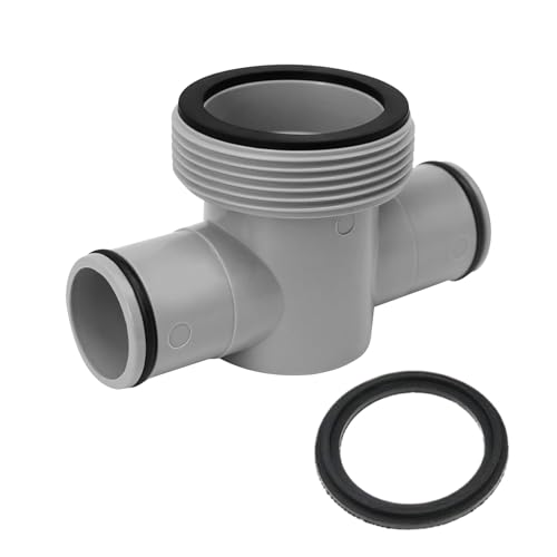 Jubilofex Conector de manguera de piscina en T, divisor de bomba de filtro de sistema de circulación, acoplamiento adaptador en T eficiente de alta resistencia para mantenimiento, limpieza y drenaje