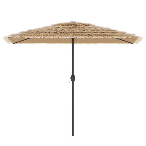 Parasol avec éclairage LED manivelle inclinable extérieur durable