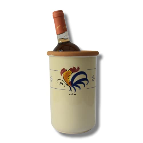 Portabottiglia Termico in Terracotta, Refrigeratore per Vino, Glacette in Terracotta, Secchiello refrigeratore per bottiglia di vino, Porta bottiglia di vino refrigerante Gallo – Colì