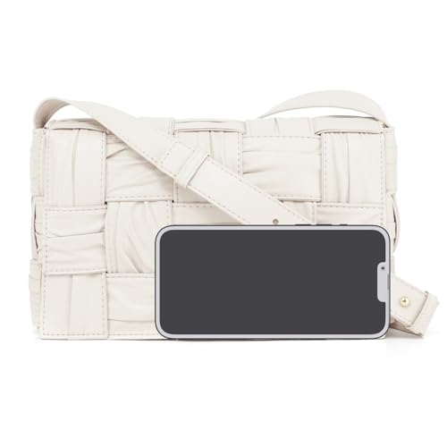 MELOLILA Woven Crossbody Bag for Women Woven Leather Bag Woven Small Crossbody Bags for Women Padded