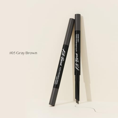Crayon à sourcils dur Clio Kill Brow Gris marron longue tenue pointe 4,5 mm - 3