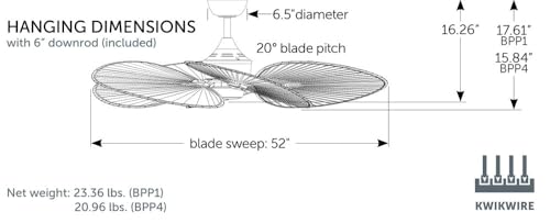 Fanimation Islander DC 52 inch Indoor/Outdoor Ceiling Fan - Black with Narrow Oval Natural blades thumbnail 2