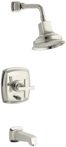 KOHLER K-T16233-3-SN Margaux mezcla tradicional y moderna de grifería para ducha con acabado níquel pulido, sin válvula incluida miniatura 1