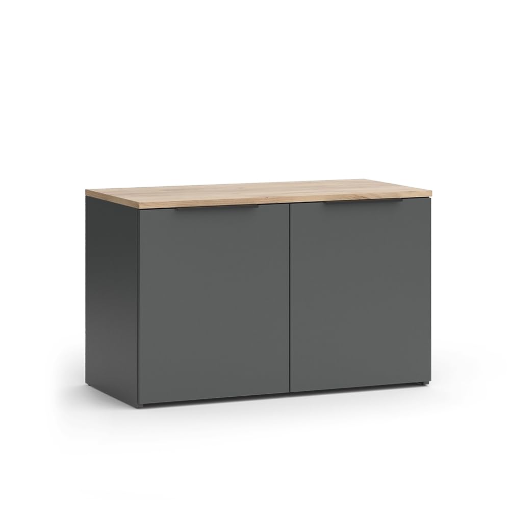 Vicco Kommode Wido – Anthrazit, 80 × 50 cm, 2 Türen