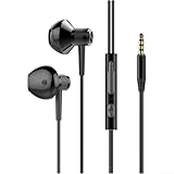 Écouteurs filaires de type C avec microphone, écouteurs intra auriculaires HiFi avec prise jack 3,5 mm, casque de jeu en métal pour smartphones, tablettes et PC – Noir (B)