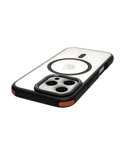 Image of DailyObjects Polycarbonate Case for iPhone 16 Pro Compatible with Mag-Safe Wireless Charging | Orange Hybrid Magnetic Armour Slim Shockproof Back Cover