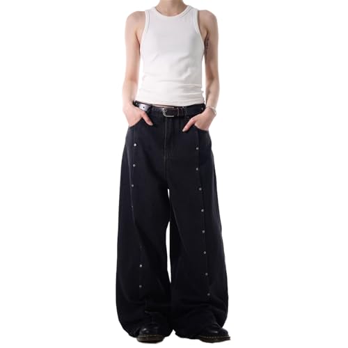 GUOYUXIAO Men's Jeans American-Style high-Street Pants Loose-fit Casual Trouser for Men