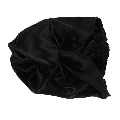 CALLARON Gorro De Dormir Elástico Capota De Raso Para Cabello Rizado Durmiendo Gorros Para Mujeres Negras Gorros De Dormir Para Mujer Gorro De Pelo Rizado Para Dormir Black Satín